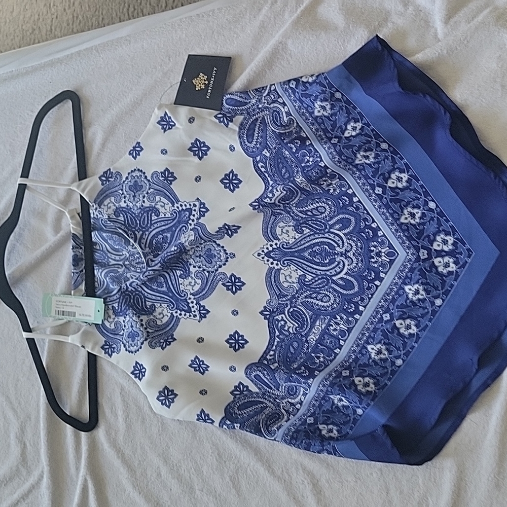 Fortune + Ivy Saira Handkerchief Blouse